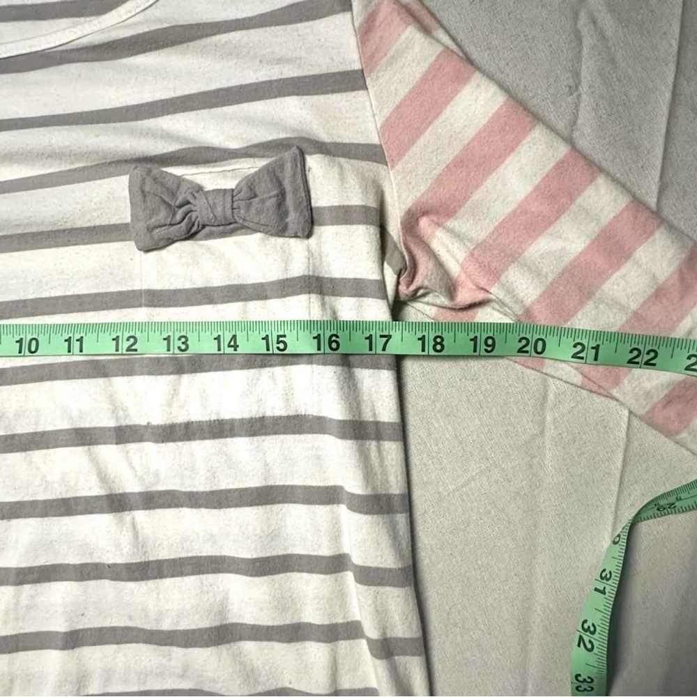 Babydoll Y2K Girly Striped Bow 3/4 Sleeve Top - Picture 4 of 7